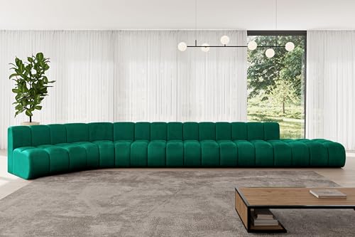ALTDECOR Modulares Sofa Ecksofa in L-Form Corner modular Sofa Eckcouch Couch Wohnlandschaft Cauchsofa Bodensofa Polstersofa Brilo-L3-562x174x70 cm Grün von ALTDECOR