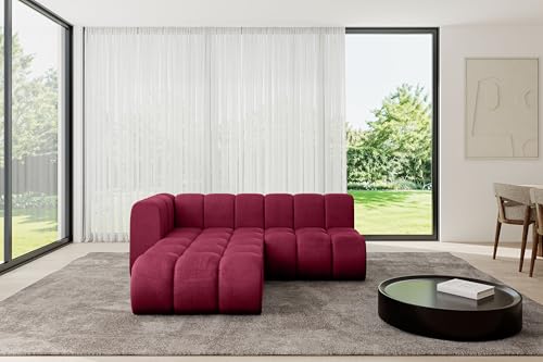 ALTDECOR Modulares Sofa Ecksofa in L-Form Corner modular Sofa Eckcouch Couch Wohnlandschaft Cauchsofa Bodensofa Polstersofa Darnel-L1-205x177x70 cm Bordeauxrot von ALTDECOR