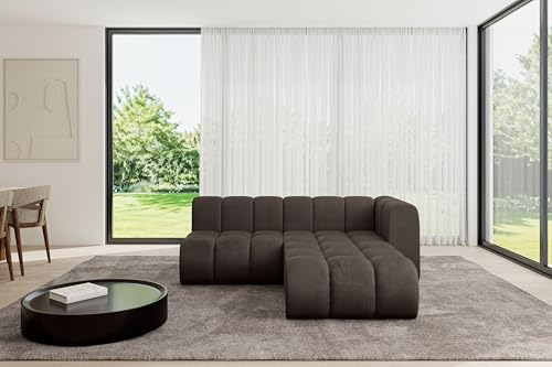 ALTDECOR Modulares Sofa Ecksofa in L-Form Corner modular Sofa Eckcouch Couch Wohnlandschaft Cauchsofa Bodensofa Polstersofa Darnel-L1-205x177x70 cm Braun von ALTDECOR