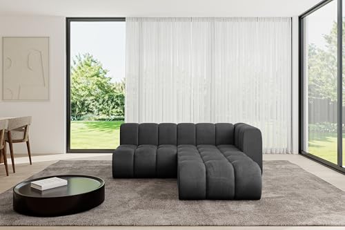 ALTDECOR Modulares Sofa Ecksofa in L-Form Corner modular Sofa Eckcouch Couch Wohnlandschaft Cauchsofa Bodensofa Polstersofa Darnel-L1-205x177x70 cm Schwarz von ALTDECOR