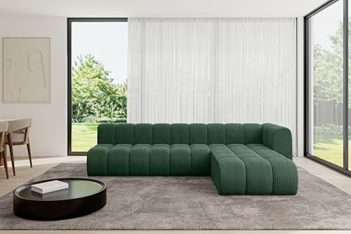 ALTDECOR Modulares Sofa Ecksofa in L-Form Corner modular Sofa Eckcouch Couch Wohnlandschaft Cauchsofa Bodensofa Polstersofa Darnel-L2-296x177x70 cm Grün von ALTDECOR