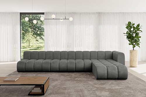 ALTDECOR Modulares Sofa Ecksofa in L-Form Corner modular Sofa Eckcouch Couch Wohnlandschaft Cauchsofa Bodensofa Polstersofa Darnel-L3-387x177x70 cm Dunkelgrau von ALTDECOR