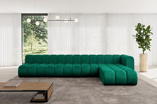 ALTDECOR Modulares Sofa Ecksofa in L-Form Corner modular Sofa Eckcouch Couch Wohnlandschaft Cauchsofa Bodensofa Polstersofa Darnel-L3-387x177x70 cm Grün von ALTDECOR