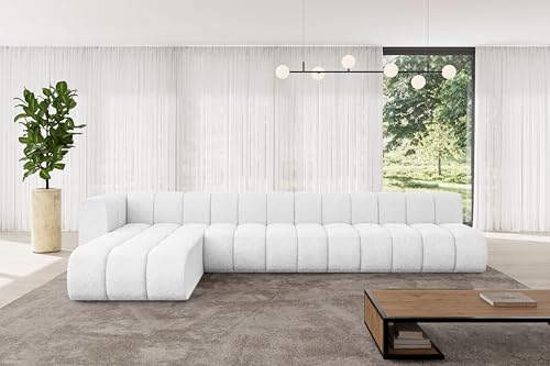 ALTDECOR Modulares Sofa Ecksofa in L-Form Corner modular Sofa Eckcouch Couch Wohnlandschaft Cauchsofa Bodensofa Polstersofa Darnel-L3-387x177x70 cm Weiß von ALTDECOR