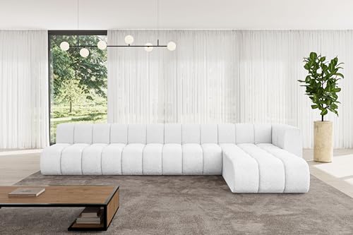 ALTDECOR Modulares Sofa Ecksofa in L-Form Corner modular Sofa Eckcouch Couch Wohnlandschaft Cauchsofa Bodensofa Polstersofa Darnel-L3-387x177x70 cm Weiß von ALTDECOR