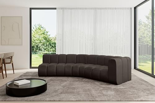 ALTDECOR Modulares Sofa Ecksofa in L-Form Corner modular Sofa Eckcouch Couch Wohnlandschaft Cauchsofa Bodensofa Polstersofa Karex-L1-308x194x70 cm Braun von ALTDECOR