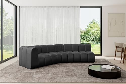ALTDECOR Modulares Sofa Ecksofa in L-Form Corner modular Sofa Eckcouch Couch Wohnlandschaft Cauchsofa Bodensofa Polstersofa Karex-L1-308x194x70 cm Schwarz von ALTDECOR
