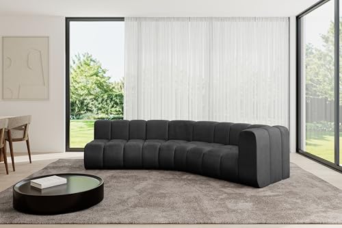 ALTDECOR Modulares Sofa Ecksofa in L-Form Corner modular Sofa Eckcouch Couch Wohnlandschaft Cauchsofa Bodensofa Polstersofa Karex-L1-308x194x70 cm Schwarz von ALTDECOR