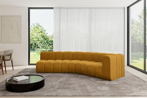 ALTDECOR Modulares Sofa Ecksofa in L-Form Corner modular Sofa Eckcouch Couch Wohnlandschaft Cauchsofa Bodensofa Polstersofa Karex-L1-308x194x70 cm Senfgelb von ALTDECOR