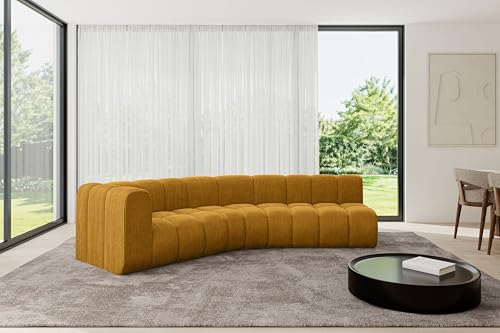 ALTDECOR Modulares Sofa Ecksofa in L-Form Corner modular Sofa Eckcouch Couch Wohnlandschaft Cauchsofa Bodensofa Polstersofa Karex-L1-308x194x70 cm Senfgelb von ALTDECOR