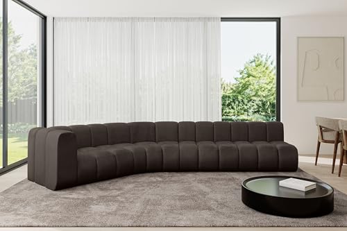 ALTDECOR Modulares Sofa Ecksofa in L-Form Corner modular Sofa Eckcouch Couch Wohnlandschaft Cauchsofa Bodensofa Polstersofa Karex-L2-399x194x70 cm Braun von ALTDECOR