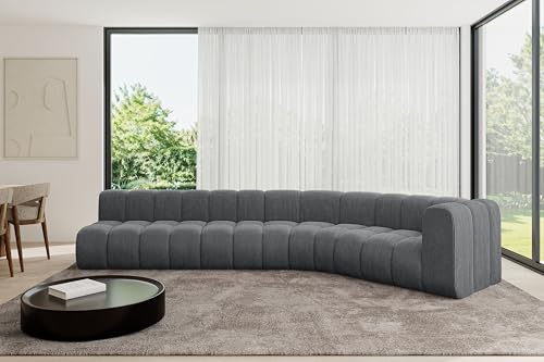 ALTDECOR Modulares Sofa Ecksofa in L-Form Corner modular Sofa Eckcouch Couch Wohnlandschaft Cauchsofa Bodensofa Polstersofa Karex-L2-399x194x70 cm Dunkelgrau von ALTDECOR