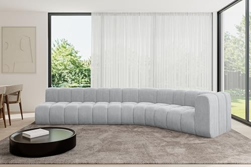 ALTDECOR Modulares Sofa Ecksofa in L-Form Corner modular Sofa Eckcouch Couch Wohnlandschaft Cauchsofa Bodensofa Polstersofa Karex-L2-399x194x70 cm Grau von ALTDECOR