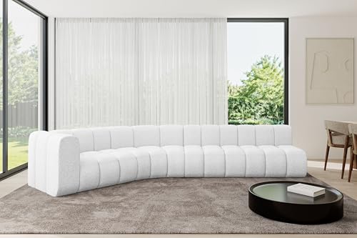 ALTDECOR Modulares Sofa Ecksofa in L-Form Corner modular Sofa Eckcouch Couch Wohnlandschaft Cauchsofa Bodensofa Polstersofa Karex-L2-399x194x70 cm Weiß von ALTDECOR