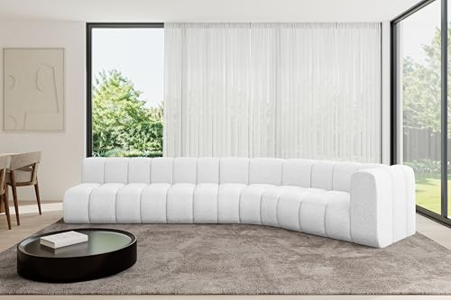 ALTDECOR Modulares Sofa Ecksofa in L-Form Corner modular Sofa Eckcouch Couch Wohnlandschaft Cauchsofa Bodensofa Polstersofa Karex-L2-399x194x70 cm Weiß von ALTDECOR