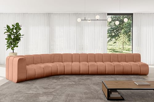 ALTDECOR Modulares Sofa Ecksofa in L-Form Corner modular Sofa Eckcouch Couch Wohnlandschaft Cauchsofa Bodensofa Polstersofa Karex-L3-490x194x70 cm Apricot von ALTDECOR