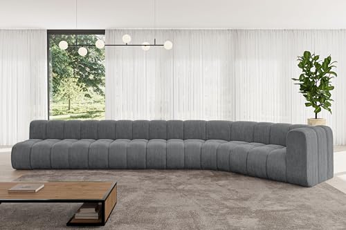 ALTDECOR Modulares Sofa Ecksofa in L-Form Corner modular Sofa Eckcouch Couch Wohnlandschaft Cauchsofa Bodensofa Polstersofa Karex-L3-490x194x70 cm Dunkelgrau von ALTDECOR