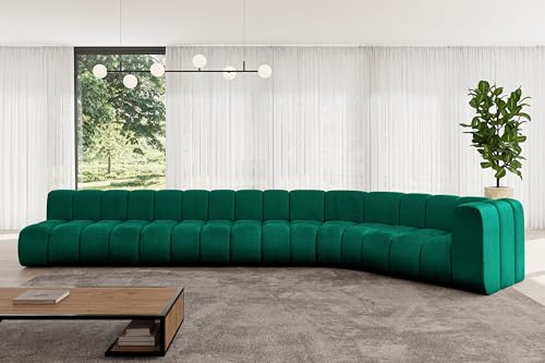ALTDECOR Modulares Sofa Ecksofa in L-Form Corner modular Sofa Eckcouch Couch Wohnlandschaft Cauchsofa Bodensofa Polstersofa Karex-L3-490x194x70 cm Grün von ALTDECOR