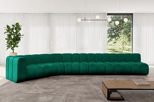 ALTDECOR Modulares Sofa Ecksofa in L-Form Corner modular Sofa Eckcouch Couch Wohnlandschaft Cauchsofa Bodensofa Polstersofa Karex-L3-490x194x70 cm Grün von ALTDECOR