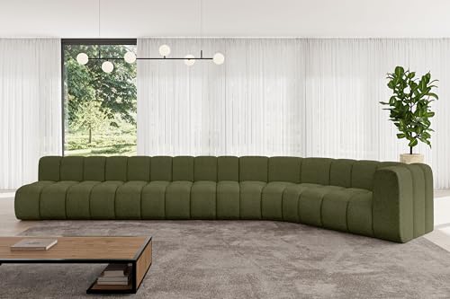 ALTDECOR Modulares Sofa Ecksofa in L-Form Corner modular Sofa Eckcouch Couch Wohnlandschaft Cauchsofa Bodensofa Polstersofa Karex-L3-490x194x70 cm Grün von ALTDECOR