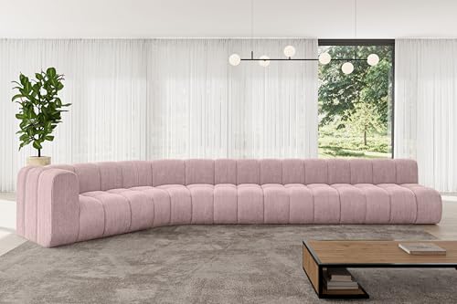 ALTDECOR Modulares Sofa Ecksofa in L-Form Corner modular Sofa Eckcouch Couch Wohnlandschaft Cauchsofa Bodensofa Polstersofa Karex-L3-490x194x70 cm Rosa von ALTDECOR