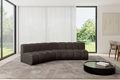 ALTDECOR Modulares Sofa Ecksofa in L-Form Corner modular Sofa Eckcouch Couch Wohnlandschaft Cauchsofa Bodensofa Polstersofa Montra-L1-290x174x70 cm Braun von ALTDECOR