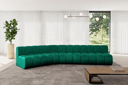 ALTDECOR Modulares Sofa Ecksofa in L-Form Corner modular Sofa Eckcouch Couch Wohnlandschaft Cauchsofa Bodensofa Polstersofa Montra-L2-381x174x70 cm Grün von ALTDECOR