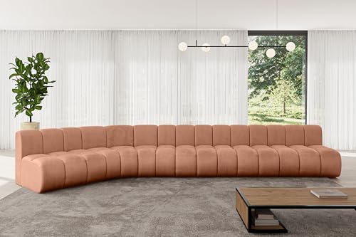 ALTDECOR Modulares Sofa Ecksofa in L-Form Corner modular Sofa Eckcouch Couch Wohnlandschaft Cauchsofa Bodensofa Polstersofa Montra-L3-472x174x70 cm Apricot von ALTDECOR