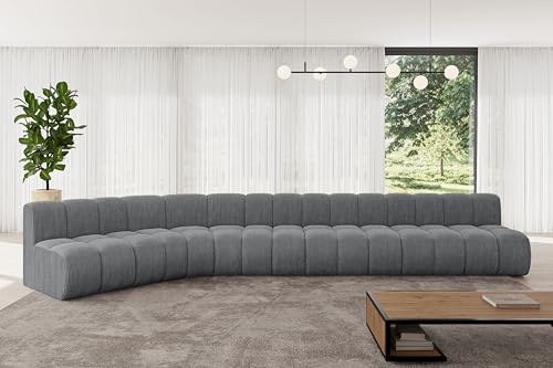 ALTDECOR Modulares Sofa Ecksofa in L-Form Corner modular Sofa Eckcouch Couch Wohnlandschaft Cauchsofa Bodensofa Polstersofa Montra-L3-472x174x70 cm Dunkelgrau von ALTDECOR