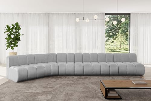 ALTDECOR Modulares Sofa Ecksofa in L-Form Corner modular Sofa Eckcouch Couch Wohnlandschaft Cauchsofa Bodensofa Polstersofa Montra-L3-472x174x70 cm Grau von ALTDECOR