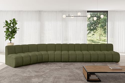 ALTDECOR Modulares Sofa Ecksofa in L-Form Corner modular Sofa Eckcouch Couch Wohnlandschaft Cauchsofa Bodensofa Polstersofa Montra-L3-472x174x70 cm Grün von ALTDECOR