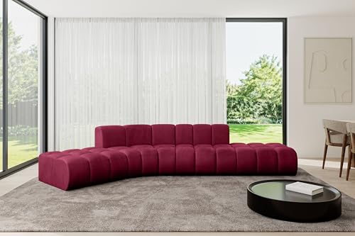 ALTDECOR Modulares Sofa Ecksofa in L-Form Corner modular Sofa Eckcouch Couch Wohnlandschaft Cauchsofa Bodensofa Polstersofa Solven-L1-380x174x70 cm Bordeauxrot von ALTDECOR