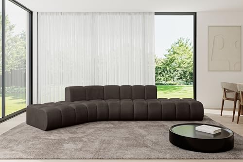 ALTDECOR Modulares Sofa Ecksofa in L-Form Corner modular Sofa Eckcouch Couch Wohnlandschaft Cauchsofa Bodensofa Polstersofa Solven-L1-380x174x70 cm Braun von ALTDECOR