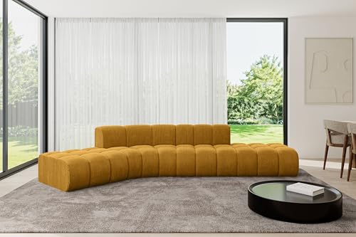 ALTDECOR Modulares Sofa Ecksofa in L-Form Corner modular Sofa Eckcouch Couch Wohnlandschaft Cauchsofa Bodensofa Polstersofa Solven-L1-380x174x70 cm Senfgelb von ALTDECOR