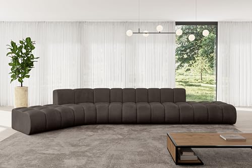 ALTDECOR Modulares Sofa Ecksofa in L-Form Corner modular Sofa Eckcouch Couch Wohnlandschaft Cauchsofa Bodensofa Polstersofa Solven-L2-471x174x70 cm Braun von ALTDECOR