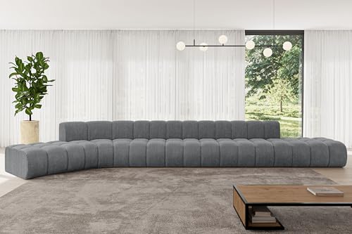 ALTDECOR Modulares Sofa Ecksofa in L-Form Corner modular Sofa Eckcouch Couch Wohnlandschaft Cauchsofa Bodensofa Polstersofa Solven-L3-562x174x70 cm Dunkelgrau von ALTDECOR