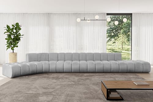 ALTDECOR Modulares Sofa Ecksofa in L-Form Corner modular Sofa Eckcouch Couch Wohnlandschaft Cauchsofa Bodensofa Polstersofa Solven-L3-562x174x70 cm Grau von ALTDECOR
