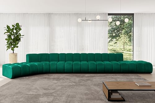 ALTDECOR Modulares Sofa Ecksofa in L-Form Corner modular Sofa Eckcouch Couch Wohnlandschaft Cauchsofa Bodensofa Polstersofa Solven-L3-562x174x70 cm Grün von ALTDECOR