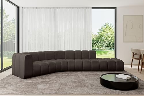 ALTDECOR Modulares Sofa Ecksofa in L-Form Corner modular Sofa Eckcouch Couch Wohnlandschaft Cauchsofa Bodensofa Polstersofa Tilmo-L1-399x194x70 cm Braun von ALTDECOR