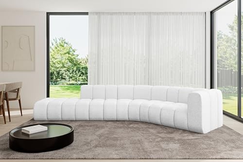 ALTDECOR Modulares Sofa Ecksofa in L-Form Corner modular Sofa Eckcouch Couch Wohnlandschaft Cauchsofa Bodensofa Polstersofa Tilmo-L1-399x194x70 cm Weiß von ALTDECOR