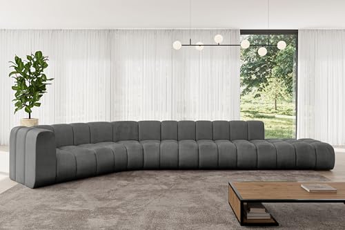 ALTDECOR Modulares Sofa Ecksofa in L-Form Corner modular Sofa Eckcouch Couch Wohnlandschaft Cauchsofa Bodensofa Polstersofa Tilmo-L2-490x194x70 cm Dunkelgrau von ALTDECOR