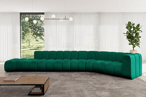 ALTDECOR Modulares Sofa Ecksofa in L-Form Corner modular Sofa Eckcouch Couch Wohnlandschaft Cauchsofa Bodensofa Polstersofa Tilmo-L2-490x194x70 cm Grün von ALTDECOR