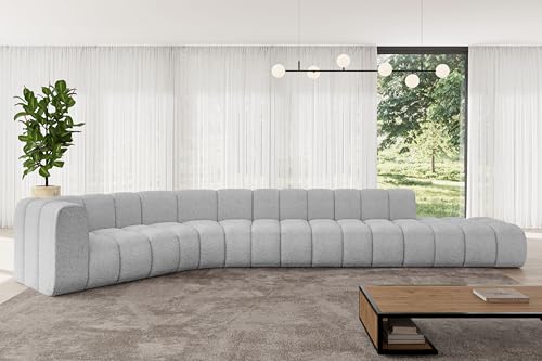 ALTDECOR Modulares Sofa Ecksofa in L-Form Corner modular Sofa Eckcouch Couch Wohnlandschaft Cauchsofa Bodensofa Polstersofa Tilmo-L2-490x194x70 cm Hellgrau von ALTDECOR