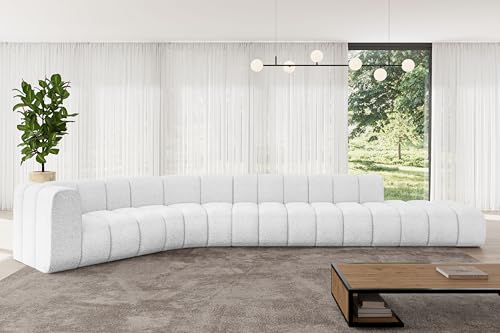 ALTDECOR Modulares Sofa Ecksofa in L-Form Corner modular Sofa Eckcouch Couch Wohnlandschaft Cauchsofa Bodensofa Polstersofa Tilmo-L2-490x194x70 cm Weiß von ALTDECOR