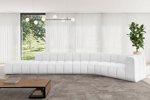 ALTDECOR Modulares Sofa Ecksofa in L-Form Corner modular Sofa Eckcouch Couch Wohnlandschaft Cauchsofa Bodensofa Polstersofa Tilmo-L2-490x194x70 cm Weiß von ALTDECOR