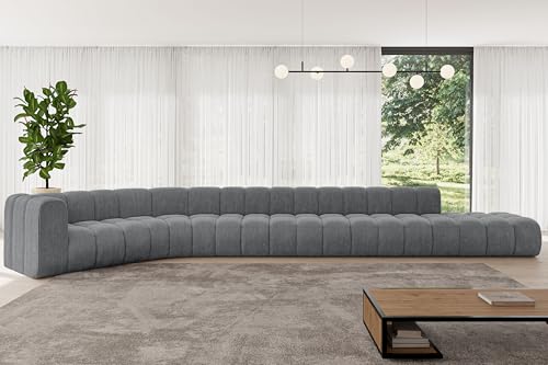 ALTDECOR Modulares Sofa Ecksofa in L-Form Corner modular Sofa Eckcouch Couch Wohnlandschaft Cauchsofa Bodensofa Polstersofa Tilmo-L3-581x194x70 cm Dunkelgrau von ALTDECOR