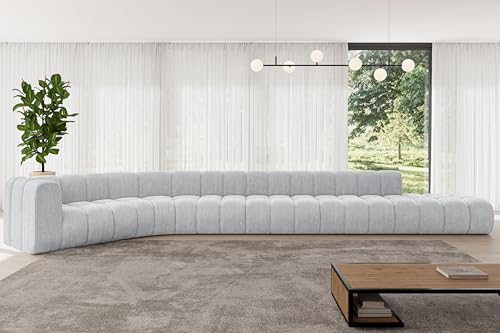 ALTDECOR Modulares Sofa Ecksofa in L-Form Corner modular Sofa Eckcouch Couch Wohnlandschaft Cauchsofa Bodensofa Polstersofa Tilmo-L3-581x194x70 cm Grau von ALTDECOR