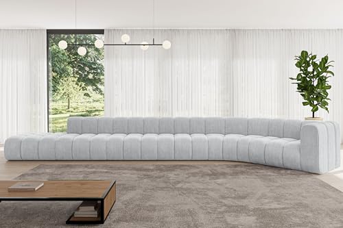 ALTDECOR Modulares Sofa Ecksofa in L-Form Corner modular Sofa Eckcouch Couch Wohnlandschaft Cauchsofa Bodensofa Polstersofa Tilmo-L3-581x194x70 cm Grau von ALTDECOR