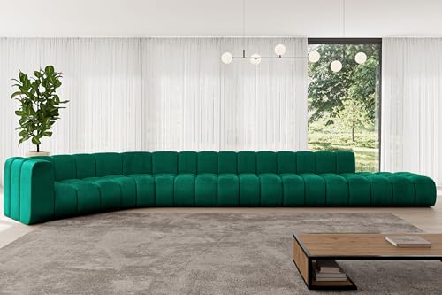 ALTDECOR Modulares Sofa Ecksofa in L-Form Corner modular Sofa Eckcouch Couch Wohnlandschaft Cauchsofa Bodensofa Polstersofa Tilmo-L3-581x194x70 cm Grün von ALTDECOR