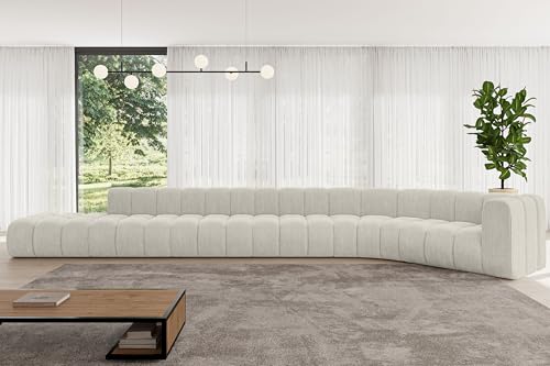 ALTDECOR Modulares Sofa Ecksofa in L-Form Corner modular Sofa Eckcouch Couch Wohnlandschaft Cauchsofa Bodensofa Polstersofa Tilmo-L3-581x194x70 cm Hellgrau von ALTDECOR
